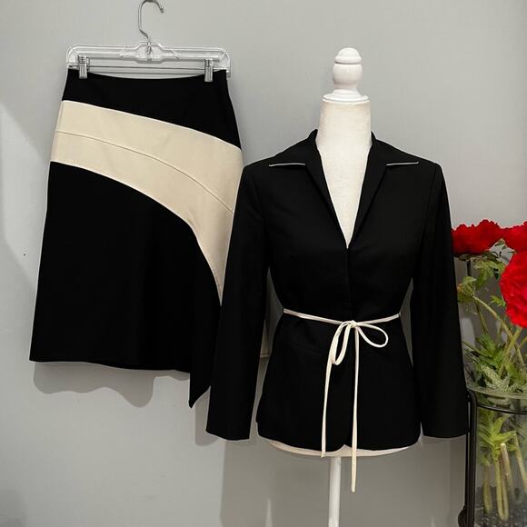 NEW The Limited 90s Classic Longline Structured Hourglass Pantsuit Midi Skirt 4 - Picture 4 of 16